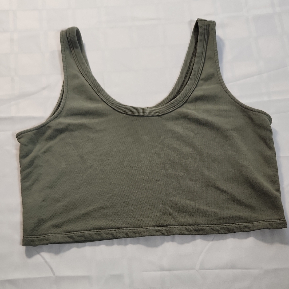 Aerie Large cropped tank in green